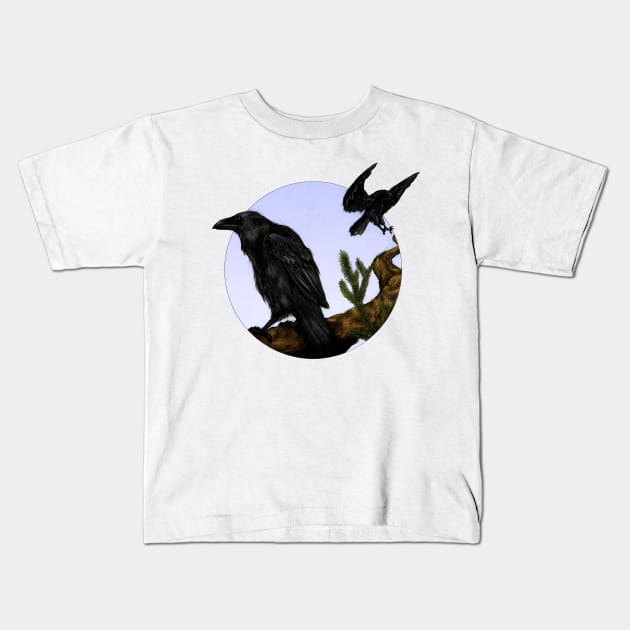 Hugin and Munin Kids T-Shirt by AniaArtNL